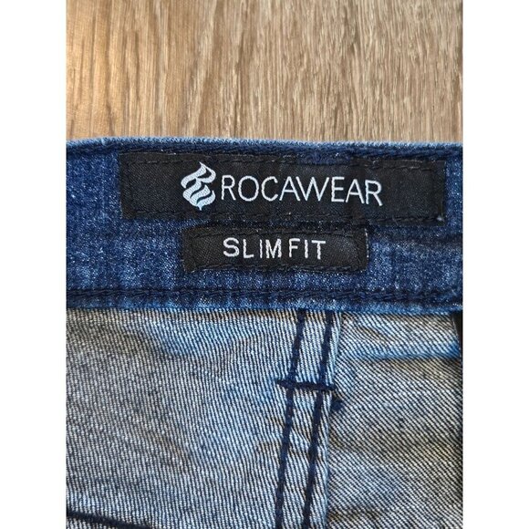 Rocawear Mens Blue Denim Jeans 32x30 With Unique Stitching Back Pocket Design - Picture 7 of 14
